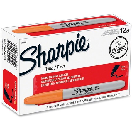 Sharpie Permanent Markers, , Fine Point, Orange PK SAN30006